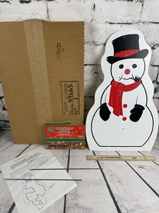RARE Vintage Star Crest Christmas 21” Snowman Stand-up w/35 Mini Lights Box HTF - Picture 1 of 14