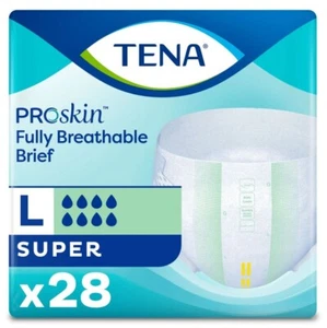 TENA Super Heavy Absorbency Adult Incontinence Overnight Brief, Large, 28 Ct - Picture 1 of 8