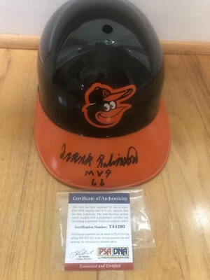 FRANK ROBINSON Signed BALTIMORE ORIOLES Full Size Helmet 14x AS WS 2 MVP HOF PSA - Image 1 of 4