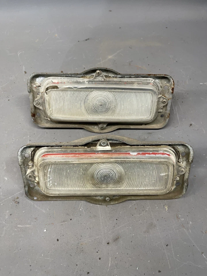1962-1966 Chevy Truck Hood Parking Turn Signal Light Lens Housing Park C10 C20 Foto 1 de 4