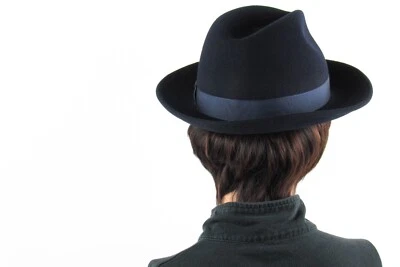 New York Hat Co Derby Hombre Mujer Unisex Azul Oscuro Sombrero Fedora Talla S Foto 1 de 4