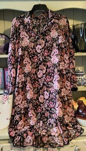 Yours Chiffon Button Blouse Top Blk/Multi Floral Size 22-24 - Picture 1 of 6
