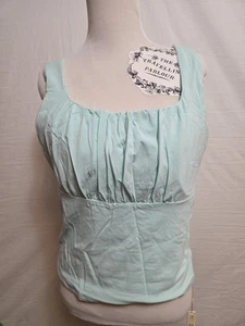 OGL Womens Tank Top Shirt Powder Blue Ruched Bust Fitted Brami Bra Top Size XL - Picture 1 of 8