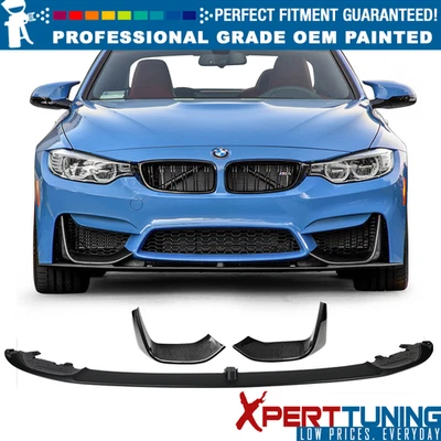 Fits 15-20 F82 F80 M3 M4 Front Side Splitters + Bottom Lip - Painted Color Foto 1 de 4