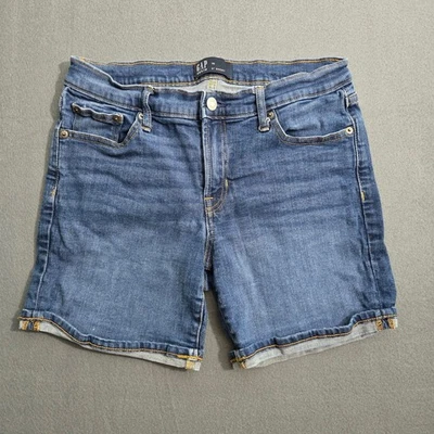 Pantalones cortos de jean GAP Denim para mujer 29 5" entrepierna con puños Foto 1 de 4