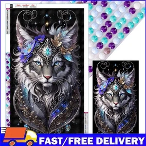 5D DIY Full Round Drill Diamond Painting Cat Kit Home Decor Art Craft 45x75cm - Afbeelding 1 van 12