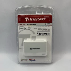New! Transcend RDF8 USB 3.0 Multi Card Reader for SD SDHC SDXC UHS CF MicroSD HC - Picture 1 of 3