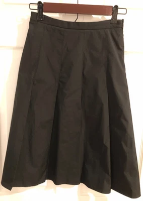 PIAZZA SEMPIONE Skirt Pleated A-Line Made in Italy Taffeta Black Size 00 XS - Image 1 of 4