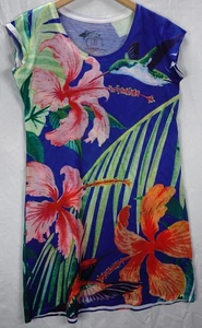 WOMENS GUY HARVEY SLEEVELESS DRESS FLORAL ALOHA HUMMINGBIRDS SIZE S SMALL - Picture 1 of 4
