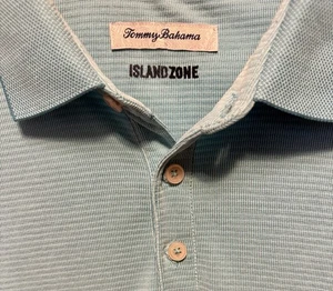 Tommy Bahama Island Zone (XL) Poloshirt Blau/Türkis Modalmischung Logos&Schlitze - Bild 1 von 16