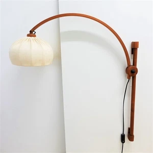 Lámpara de pared danesa original de teca Domus lámpara de arco años 60 Mid Century - Imagen 1 de 19