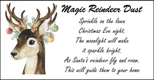 48 Magic Reindeer Dust Christmas Labels Stickers Tags Presents Xmas Santa - Picture 1 of 6