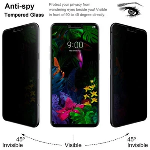 Tempered Glass Privacy Screen Protector For LG Stylo 6 K71 K61 K51 K51S G8 V60 - Picture 1 of 8