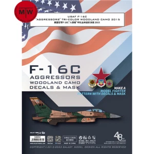 1/48 F-16C Aggressors Woodland Camo Decals & Mask for Tamiya 61106/Kinetic 48102 - Picture 1 of 18