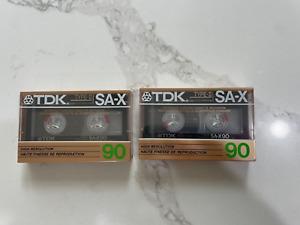 LOT (2) TDK SA-X 90 High Position Resolution Type II Audio Cassette Sealed 1987