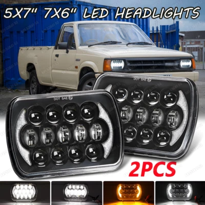 Nuevo par de faros LED 5x7 7X6" pulgadas alto/bajo con DRL para Mazda B2000 B2200 B2600 Foto 1 de 4