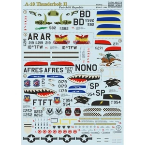 Print Scale 48-073 Decal for airplane 1:48 A-10 Thunderbolt II Part 2 Waterslide - Picture 1 of 24