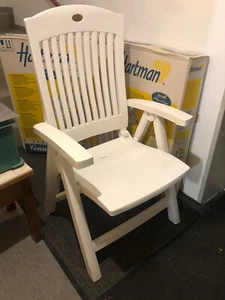 2 Gartenstühle Hochlehner klappbar weiß Kunststoff Hartman "Prestige" neuwertig - Bild 1 von 5