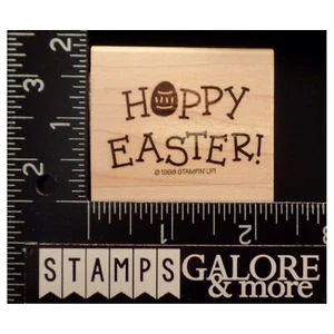 Stampin' Up! RUBBER STAMPS 1998 HOPPY EASTER WISHES GREETING EGG #05 - Picture 1 of 2
