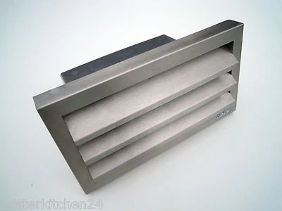 Abluft Mauerkasten 150er Edelstahl-Außengitter m Rückstauklappe Flachkanal Küche - Bild 1 von 4