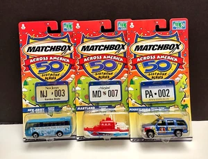 Matchbox Across America 50th Birthday Series Lot of 3 Northeast PA NJ MD Sealed - Picture 1 of 7