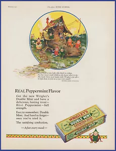 Vintage 1927 WRIGLEY'S Double Mint Chewing Gum Old Lady Lived In Shoe Print Ad - Picture 1 of 1