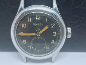 WWII Era BUREN Grand Prix Dirty Dozen – Rare British Military 1940s Swiss Watch - Picture 1 of 24