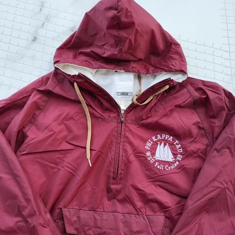 Vintage Washington State Jacket Size 2XL XXL WSU Red Puffer PHI KAPPA TAU Coat Cover
