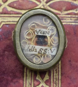 relic reliquary reliquia relicario reliquiario VESTE DELLA B. MARIA VERGINE 1700 - Imagen 1 de 4