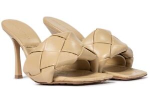 BOTTEGA VENETA woven leather LIDO mules sandals EU 38 US 8 BEIGE