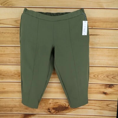 Liz Claiborne Stretch Waist Capri Pant Womens Size PXXL Green Zipper Pockets NEW - Image 1 of 4