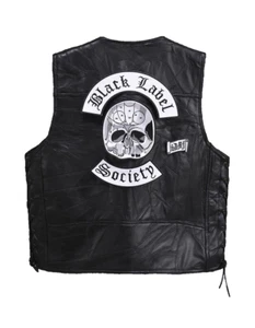 Set 4 pezzi toppe teschio Black Label Society gilet motociclista rocker punk ricamo - Foto 1 di 13