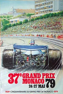 Estampado artístico de pared para casa - póster deportivo vintage - Gran Premio de Mónaco 1979 - A4, A3 - Imagen 1 de 1
