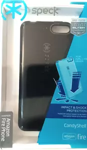 Custodia CandyShell per telefono Amazon Fire Speck 2 strati nera con grigio OEM nuova in scatola - Foto 1 di 5