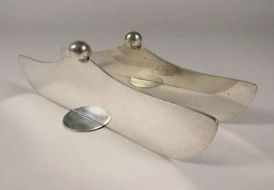 Par de reposacuchillos vintage plateados (2) diseño Art Deco      Foto 1 de 4