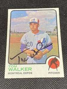 Tom Walker Expos Signed Auto Autographed 1973 Topps Card #41 ~ COA