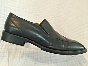 Mocasines venecianos con punta de bicicleta Bachrach de cuero negro para hombre 9,5 M sin cordones informales - Imagen 1 de 12