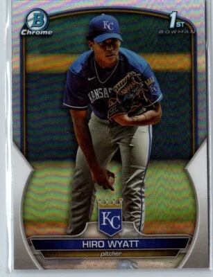 2023 BOWMAN DRAFT CHROME SKY BLUE REFRACTORS HIRO WYATT KANSAS CITY ROYALS - Image 1 of 2