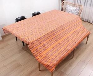 Roller Print On Cotton Fabric Uzbek 6.40' x 7.05' VINTAGE FAST Shipment 14859 - Picture 1 of 9