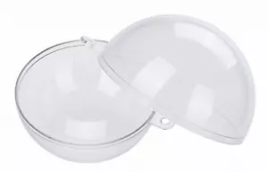 2 Clear Plastic Ball fillable Ornament favor 2.3" 60mm - Picture 1 of 4