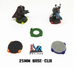 3D Printed - 25mm Base-Clix - Squad Markers for Miniature Bases - Picture 1 of 7