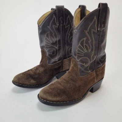 Masterson Boot Co. Boots Western Cowboy Brown Suede Embroidered Youth Size 12.5M - Image 1 of 4
