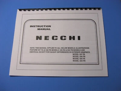 Necchi 534FB-535FA-536FB-537FA Sewing Machine Manual - Printed - Image 1 of 4