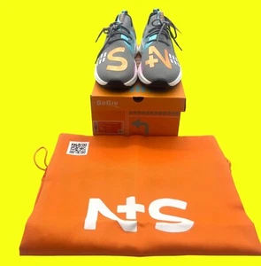 SO GIVE Womens Smith+Nephew Loius Knit Grey Turquoise Sneakers 9M NIB - Picture 1 of 12