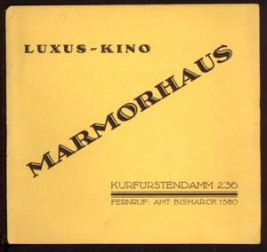 Programmheft Kino "Marmorhaus Berlin" 1924,"Rosenmontag" u.a. Alfred Braun B188 - Picture 1 of 3