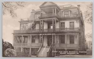 Mount Pleasant PA Henry Clay Memorial Hospital Pennsylvania Postcard - Picture 1 of 4