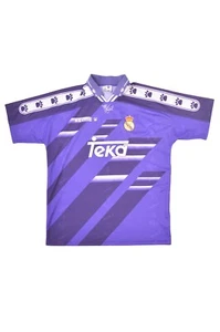 Camiseta deportiva de fútbol visitante Kelme Real Madrid FC 1994/96 Teka talla M - Imagen 1 de 20