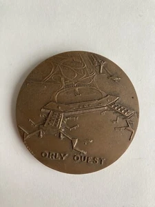 Médaille bronze inauguration aéroport de Paris Orly Ouest 1971 signé Devigne - Picture 1 of 5