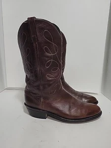 DAN POST 6628 WESTERN COWBOY 12" BROWN LEATHER MENS 11D BOOTS - Picture 1 of 6