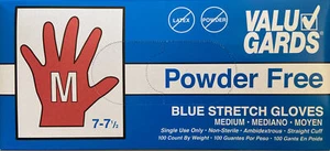Valu Gard Blue Stretch Gloves Size M Case Of 5 Boxes - Picture 1 of 2